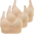Bra buckle comfort bra Midoonsei pleated push-ups ultra-thin, middle-aged and elderly underwear, three-row ladies. 