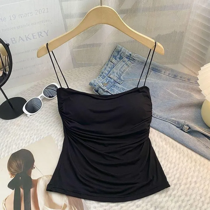 Top%20casual%20short%20sleeveless%20vest%20strap%20bra%20women's%20tank%20top%20summer%20suspender%20built-in%20thin%20tank%20top%20t-shirt%20top%20solid%20color%20-%20Image%202