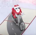 Christmas motorcycle elderly pop-up greeting card party card. 