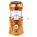 Solar LED Portable Lantern Telescopic Torch Lamp Multi-Function Outdoor Camping Lamp Emergency Tent Lamp COB Lighting Gold. 