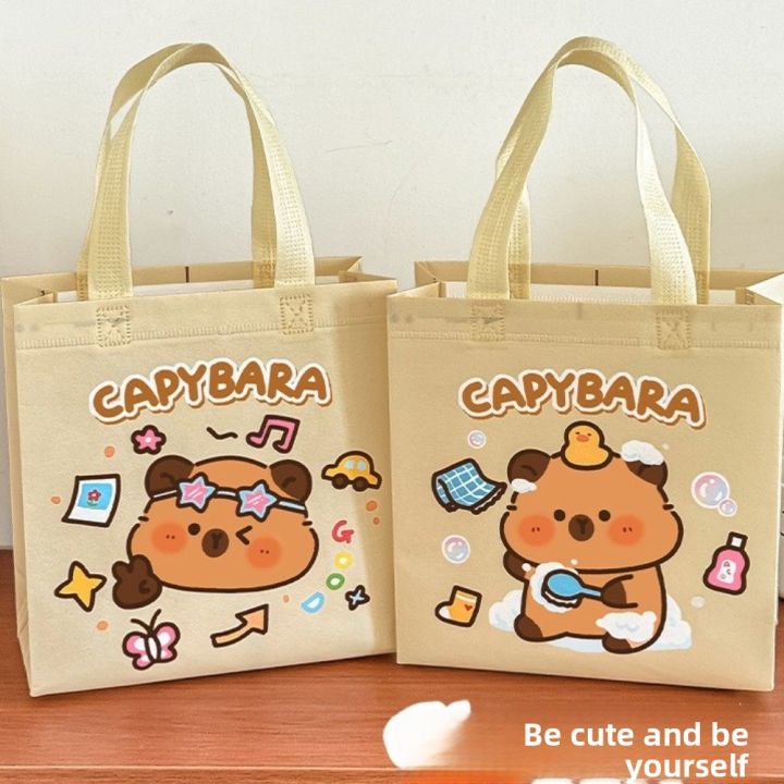 New%20Non-woven%20Capybara%20Tote%20Bag%20Reuse%20Shopping%20HandBag%20Cartoon%20Capybara%20Birthday%20Gift%20Bag%20Portable%20Capybara%20Print%20Canvas%20Bag%20-%20Image%203