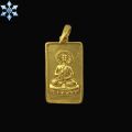 Gold Plated Panchadhatu Buddha Shaped Locket With White Stones. 