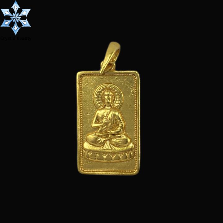 Gold%20Plated%20Panchadhatu%20Buddha%20Shaped%20Locket%20With%20White%20Stones%20-%20Image%203