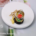Cute Keychain Trendy Rose Little Prince'S Rose Flower Keychain Fashion Creative Moving Liquid Keychain for Handbag Accessory. 