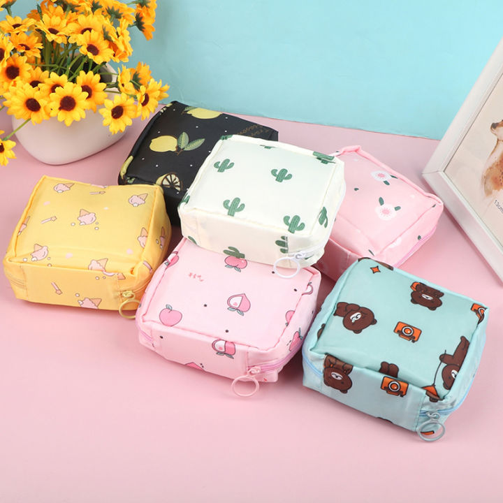 Cute Sanitary Pad Tampon Storage Bag Portable Travel Bag Makeup Bag Earphone Bag BAWEI
