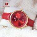 Millenium MW58112 Elegant waterproof Floral Design Quartz Watch for Women - Red. 