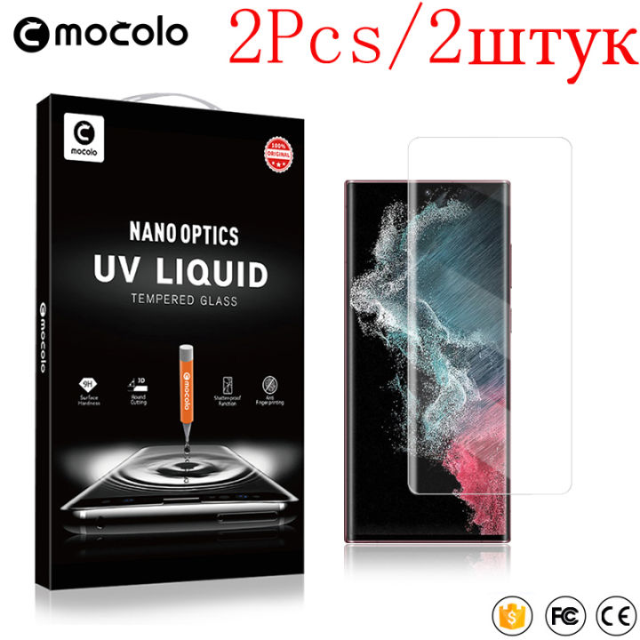 2Pcs Mocolo UV Full Screen Tempered Glass Film On For Samsung Galaxy S21 S22 S23 S24 Ultra Plus 5G S23Ultra 128/256 Protector