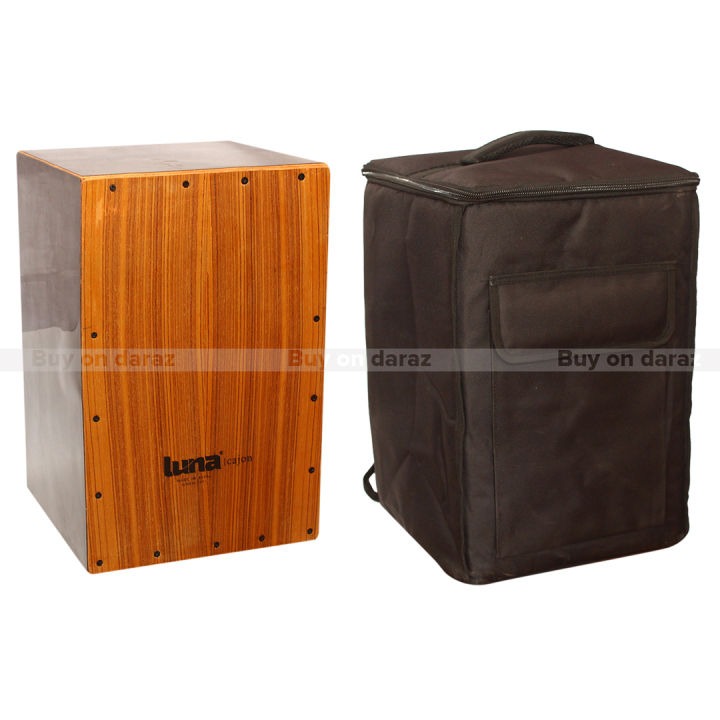 Brown Nepali Cajon With Special Foam Cover | Brown Wooden Cajon With Cover | Hand Crafted In Nepal | Good Quality Cajon
