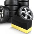 5x Professional Automotive Car Wheel Washer Tyre Tire Dressing Applicator Curved Foam Sponge Pad Black+yellow. 