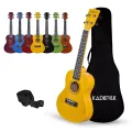 Kadence Tuscany Yellow 23" Concert Ukulele With Bag And Strap | Kadence Concert Size Ukulele | Ukulele For Beginners. 
