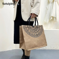 Sutuiying New Large Capacity Solid Color Linen Handheld Fashion Commuter Hot Selling Tote Women's Bag GJCUTE | Fashion New Design hand bag. 
