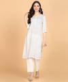 Women Chikan Embroidery Cotton Rayon A-line White Kurta Traditional Ethnic wear for all Occasion Casual Festive Party wear Kurti Only. 