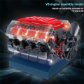 DIY V8 Engine Model Assembly Kit Eight Cylinder Engine Model Building High-Tech Educational Experiment Toy Gift. 
