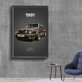 Vintage Car 80s GTI Sports Classic Car Vintage Posters Sticky Whitepaper Prints Posters Artwork Posters Wall Stickers. 