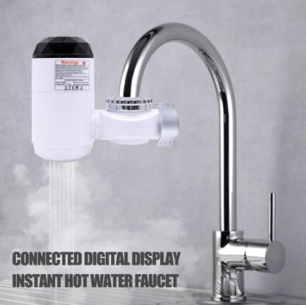 3000W LED Display Digital Electric Kitchen Water Heating Tap Instant Hot Water Faucet Heating Tankless Water Heater