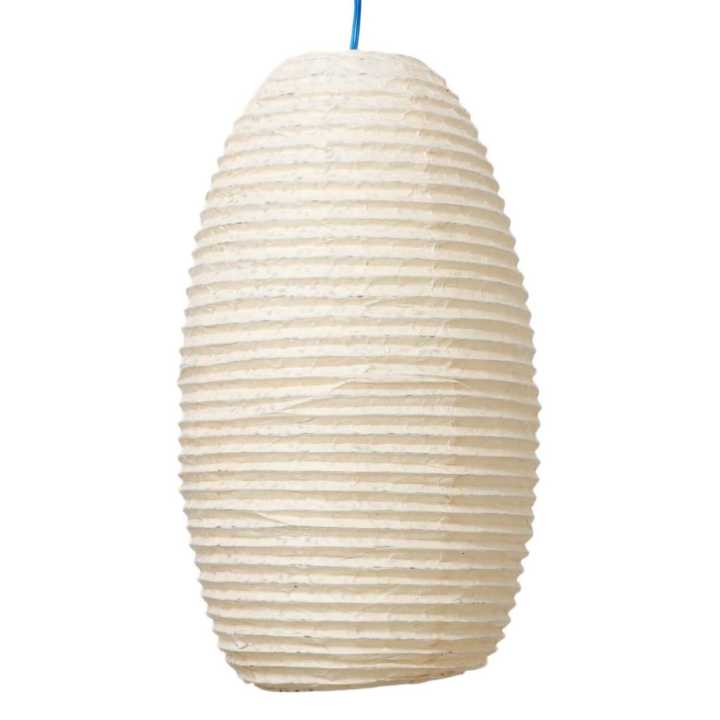 White self flower design Lokta Paper Handmade Hanging Lamp size 11*25 inch