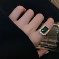 3Pcs Emerald Crystal Necklace Earrings Jewelry Set - Versatile Banquet Wedding Design, Alloy. 