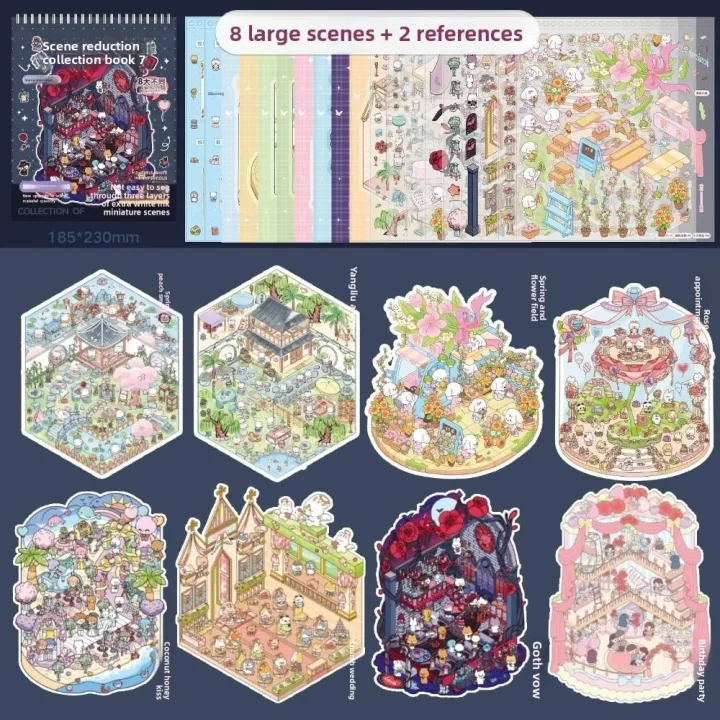 Cute%20PET%203D%20Landscape%20Stickers%205.0%206.0%207.0%208/10%20Scene%2020%20Sheets%20Visual%20Stacking%20Sticker%20Cartoon%20Town%20Large%20Style%20DIY%20Sticker%20Book%20Creative%20Play%20-%20Image%209