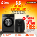 Panasonic Front Load Inverter Motor Washing Machine 8 Kg NA-148MG4LN1 - Big Digital + Free Yasuda 6 Liters Air Fryer. 