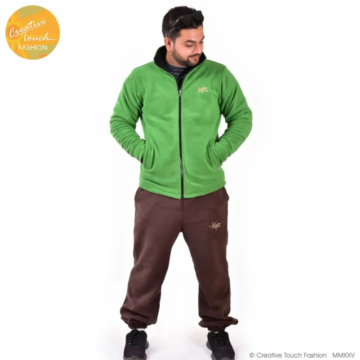 Creative%20Touch%20Fashion%20Grass%20Green/Black%20Double%20Side%20Reversible%20Polar%20Fleece%20Jacket%20For%20Men-MJK5008%20-%20Image%203