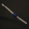 Pure Silver Bracelet With Blue  Stone Weight 52.31 Gram (4.48 Tola)  For Men. 