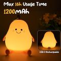Pear Shape Silicone Night Light, LED Night Light Baby with 7 Light Changes, USB Charging, Mini Table Lamp, LED Bedside Lamp, Children's Touch Lamp for Children, Baby, Bedroom, Sleeping. 