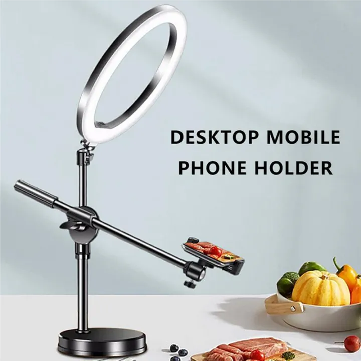 Overhead%20Tripod%20for%20Mobile%20Phone%20Smartphone%20Desktop%20Video%20Stand%20with%20Ring%20Light%20for%20Table%20Photography%20Easy%20Install%20Easy%20to%20Use%20-%20Image%206