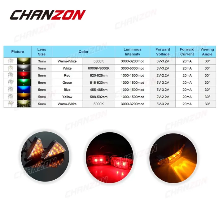 100pcs%205mm%20LED%20Piranha%20Light%20Emitting%20Diode%20Lamp%20Warm%20White%20Red%20Green%20Blue%20Yellow%20Bright%20Color%203V%20Indicator%20DIY%20DIP%20Circuit%20-%20Image%203