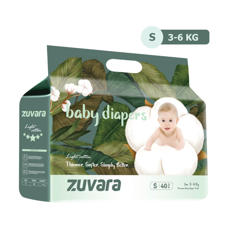 Zuvara Feather Diaper Taped - S (Pack Of 40)