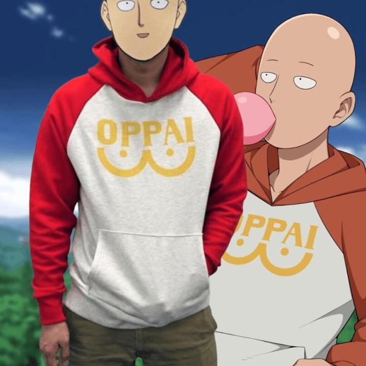 Saitama Oppai Full Sleeve Printed Hoodies For Men