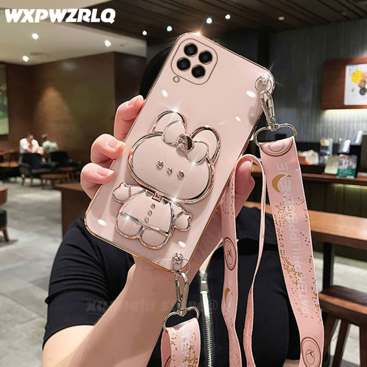 NEW%20For%20Samsung%20Galaxy%20Jump2%20M33%20Jump%202%205G%20Phone%20Case%20Soft%20Silicone%20Plating%20Cartoon%20Rabbit%20Fold%20Stand%20Makeup%20Mirror%20Bracket%20Cover%20-%20Image%203