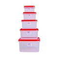 Bagmati Set Of 5 Square Plastic Container | Multipurpose Transparent Plastic Container With Air Tight Lid - 5 Pcs. 