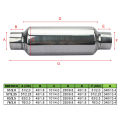 Car Universal Exhaust Pipe Muffler Stainless Steel Straight Decoration Exhaust Muffler Pipe Systems 51x101x51MM. 