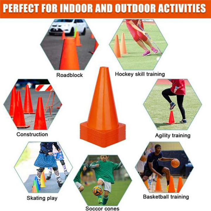 15pcs%209%20Inch%20Sports%20Cones,%20Soccer%20Training%20Cones%20Plastic%20Cones%20for%20Soccer%20Basketball%20Training%20Indoor%20Outdoor%20Activities%20-%20Image%204