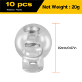Plastic Toggle Spring Stop Single Hole String Cord Locks 10 Pcs. 