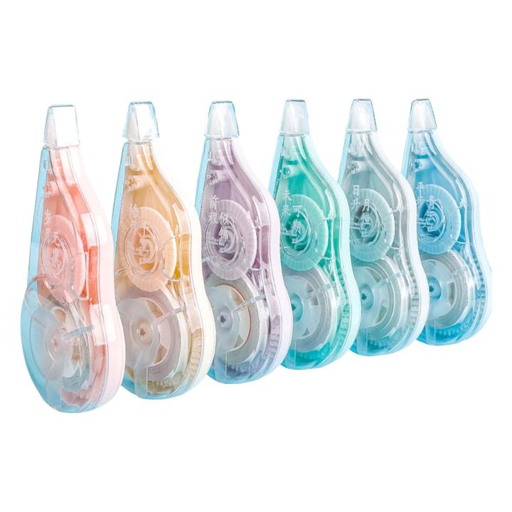 Likovie Compact Tape Groove 6pcs Correction Tape Roller Set Smooth Compact Design No Drying Time Adhesive Grooves Built-in for Built-in