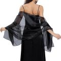 Fashion Solid Color Silky Shawls and Wraps Transparent Organza Sunscreen Long Shiny Cloak Scarves Soft Wedding Bridal Shawl. 