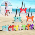 Clothes Mesh bag Kids Toys Sundries Crab shape Beach Storage Children sand away for Outdoor Beach activity Children's  storage Travel Picnic. 