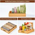 Kitchen Cabinet Organizer Container Lids Bamboo Drawer Box with Adjustable Dividers, Kitchen Storage and Organization. 