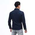 Blue Jeans Full Sleeve Front Pocket Design Plain Shirt For Men. 
