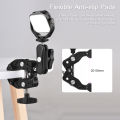 Multi-functional Super Clamp Aluminum Alloy with Dual 360° Rotatable Ballhead 1/4 Inch Screw Connection 1/4 Inch & 3/8 Inch Threads 1.5kg Load Bearing. 