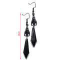 Black Bat Earrings with Red Teardrop Beads, Earrings, Gothic Jewelry, NMP. 