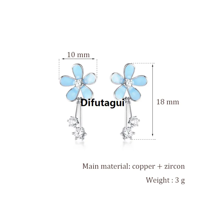 Difutagui%20Cute%20Daisy%20Tiny%20Flower%20Stud%20Earrings%20For%20Lady%20Girls%20Crystal%20White%20Original%20Copper%20Light%20Blue%20Epoxy%20Female%20Exquisite%20Earring%20Jewelry%20Gift%20-%20Image%204