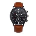 New Design Brown Leather Belt Silver Color Round Dial Best Quality Quartz Wrist Watch FOr Men. 