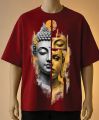 Buddha & Golden Buddha Artistic Printed T-Shirt –Blue, Black, White, Cream, maroon, Brown. 