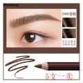 Wenefang 5pcs/set Eyebrow Pencil Easy To Use Eyeshadow Long Lasting Natural Cosmetic Waterproof Microblading Wood Eyebrow Pencil. 