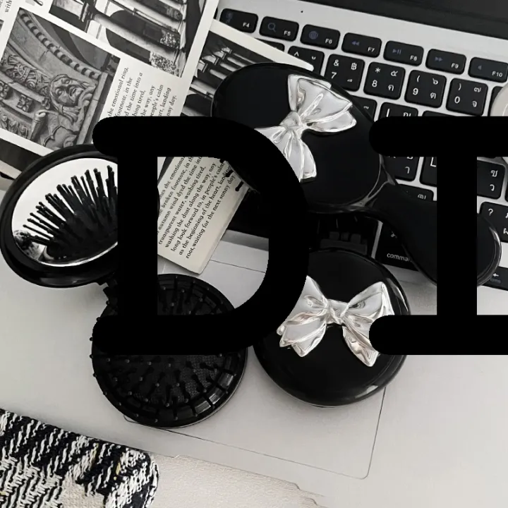 DISICHEN%20%E3%80%902025%20Version%E3%80%91%20Mini%20Hair%20Comb%20With%20Mirror%20Foldable%20Comb%20Travel%20Portable%20Massage%20Women%20Girl%20Hair%20Brush%20Black%20Boeknot%20Comb%20Styling%20Tools%20Gift%20-%20Image%203