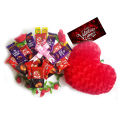 Valentines Chocolate Gift Box With Heart Cushion by Vista Collection. 