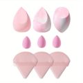 New 9 PCS 3 salmon beauty egg velvet triangle setting powder puff mini beauty tool blender travel beauty tool. 