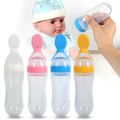 Safe Newborn Baby Feeding Bottle Toddler Silicone Squeeze Feeding Spoon Milk Bottle Baby Training Feeder Food Supplement. 
